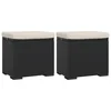 Vidaxl Tabure z blazino 2 kosa črne barve 40x30x40 cm poli ratan