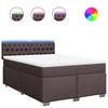 Vidaxl Box spring postelja z vzmetnico temno rjava 160x200 cm blago