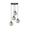 Luster na sajli COSMO 4xE14/10W/230V prečnik 40 cm crna/siva