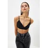 Trendyol Black Crop Woven Shiny Stone Bustier