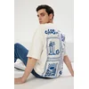 Trendyol Muška majica Tmnss25Ts00031, Krem