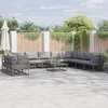Sjedeća garnitura za vrt s jastukom 10 pcs Crna Aluminij