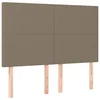 Vidaxl Vzglavje postelje sivo-rjavo 144x5x118/128 cm blago