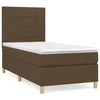 Vidaxl Box spring postelja z vzmetnico temno rjava 100x200 cm blago