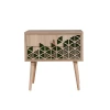 Hanah Home Two 121 Noćni stočić, 2 fioke, 60x61x40cm, Braon-crni