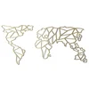Wallity Zidna dekoracija World Map, 60x120cm, Zlatne boje