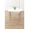 Hanah Home trpezarijski sto Osle, 90 × 90 cm, bela ploča, hromirane noge