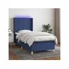 Krevet box spring s madracem LED plavi 80 x 200 cm od tkanine