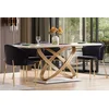 Casa Padrino luxury dining table with glass top white/gold 207 x 97 x H. 79 cm - Dining room furniture - Luxury furniture - Luxury collection