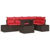 vidaXL vidaXL Vrtna sedežna garnitura 6 pcs Rjava in rdeča 100 x 55 x 73 cm, (5000020751)