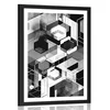 Plakat s paspartujem abstraktna geometrija v črnobeli varianti - 40x60 black