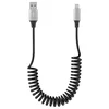 Spiralni Lightning kabel za iPhone MFi CarPlay USB – raztegljiv 0.4–1.2 m