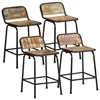 Vidaxl Barski stolčki 4 črni 46x35,5x70 cm trden predelan les