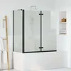 Ograda za tuš Crna 120 x 68 x 130 cm ESG staklo i aluminij