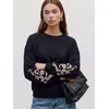 VERO MODA Majica VMVELO ecru/črna