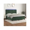 Krevet box spring s madracem LED tamnozeleni 180x200 cm baršun