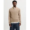 JACK & JONES Pulover JJPANNEL svetlo rjava