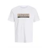 JACK & JONES Majica JORINWOOD chamois/temno rjava/bela