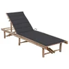 Vrtna ležaljka za sunčanje od bambusa s jastukom