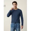 Sinsay - Pamučna henley majica sa dugim rukavima - grey blue