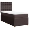 Vidaxl Box spring postelja z vzmetnico temno rjava 100x200 cm blago