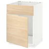 METOD Pod.elem.sudop. s vratima/frontom, bela/Askersund im. svetlog jasena, 60x60 cm