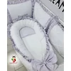 Bubamara037 Gnezdo za bebe sa karnerom, Belo-Sivo