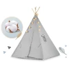 Nukido Nukido Kids Teepee Tent with Lights and Cushions - Gray Play Tent for Indoor and Outdoor Fun, (21740646)