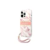 Torbica Guess Marble Strap za iPhone 13 Pro 6.1 roze (GUHCP13LKMABPI)