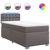 Vidaxl Box spring postelja z vzmetnico siva 90x200 cm umetno usnje