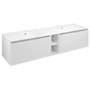 LOREA omarica z dvojnim umivalnikom 181x46x51,5cm (80+20+80cm), bela mat - Bela mat barva - 181x46x51,5 cm - Sapho - LOREA - 24 - MDF/laminat - 1810 - 460 - 515 - 14