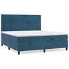 Vidaxl Box spring postelja z vzmetnico temno modra 180x200 cm žamet