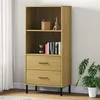 Regal za knjige s 2 ladice smeđi 60 x 35 x 128,5 cm drveni OSLO