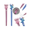 Disney DISNEY Stitch 2x SVETLEČE gelsko pero, modro črnilo, šolsko, KOMPLET peresa s figuro