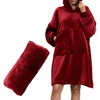 Pulover & odeja s kapuco 4v1 – bordo XXL - Froster - Rojstni dan - Božič