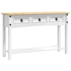 Vidaxl Stranska miza Corona Bela 114 x 34,5 x 73 cm Masivno borovo les