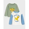 Sinsay - Pamučne majice dugih rukava sa printom 2 pack The Lion King - krem