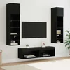 TV zidna jedinica Zidne 6 pcs Crni hrast Konstruirano drvo