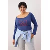 Trendyol Curve Ženska bluza Tbbaw26Af00048, Tamnoplava