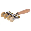 Adjustable dough cutter, with 4 smooth blades, brass - Zokura