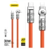 1 to 3 Dudao Kotni Kabel Usb-C Na Lightning 30W Za Iphone 1M Z Rotacijo 180°