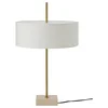 STOCKHOLM 2025 Stona lampa, bela tekstil/mesingano, 65 cm