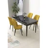 Hanah Home Set Trpezarijski sto i 4 stolice Nil, Žuto-crni
