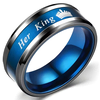 Prstan My King - črn / moder / 67 mm KP32104