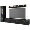 P & B Dnevni Regal Vera, Črna Marmorirana, 3-Delno, Led