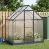 vidaXL Rastlinjak v vrtu z vrati Antracit 183,5 x 123 x 207 cm