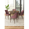 Hanah Home Set Trpezarijski sto i 4 stolice, Prljavo roze
