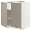 METOD Podni element s policama/2 vrata, bela/Upplöv tamnobež, mat, 80x60 cm