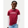 TOMMY HILFIGER Majica  mornarska / jagoda / rdeča / bela