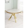 HANAH HOME Trpezarijski sto Mos White Marble Gold
